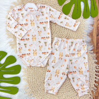 Conj. Body Manga Longa e Calça em Malha Térmica com Proteção UV50+- Brinquedos Safari